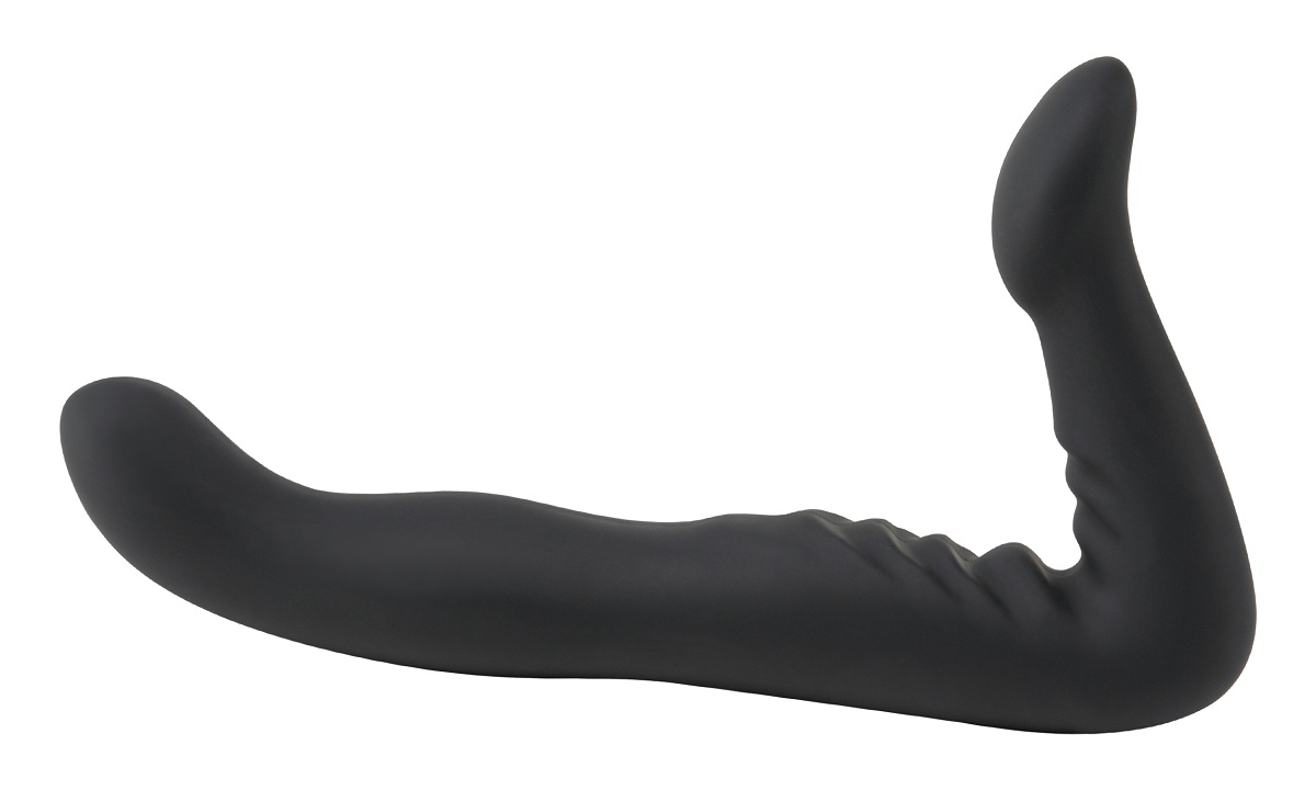 Черный безремневой страпон 8  Strapless Strap-On - 20,3 см.